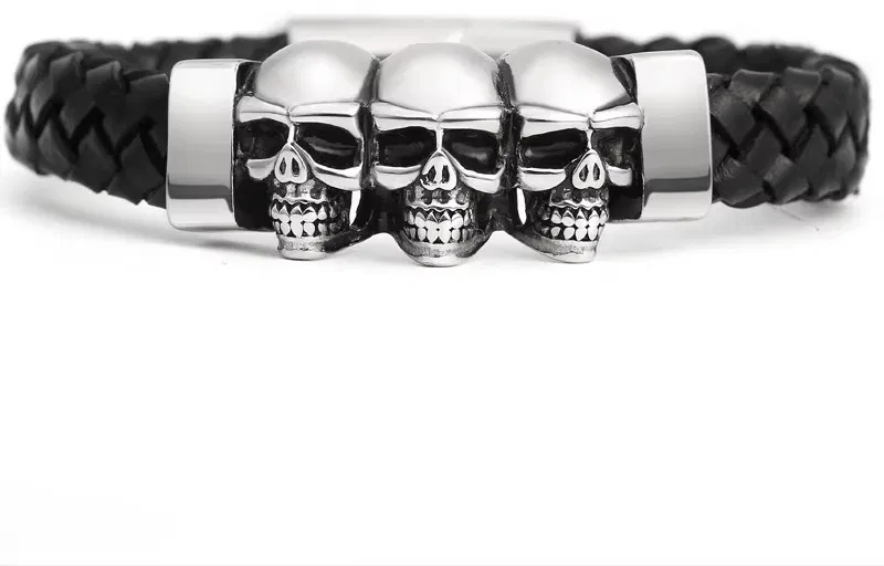 Predator Q1 Ironwoodstone – pánské náramky, černá, lebka, 21cm