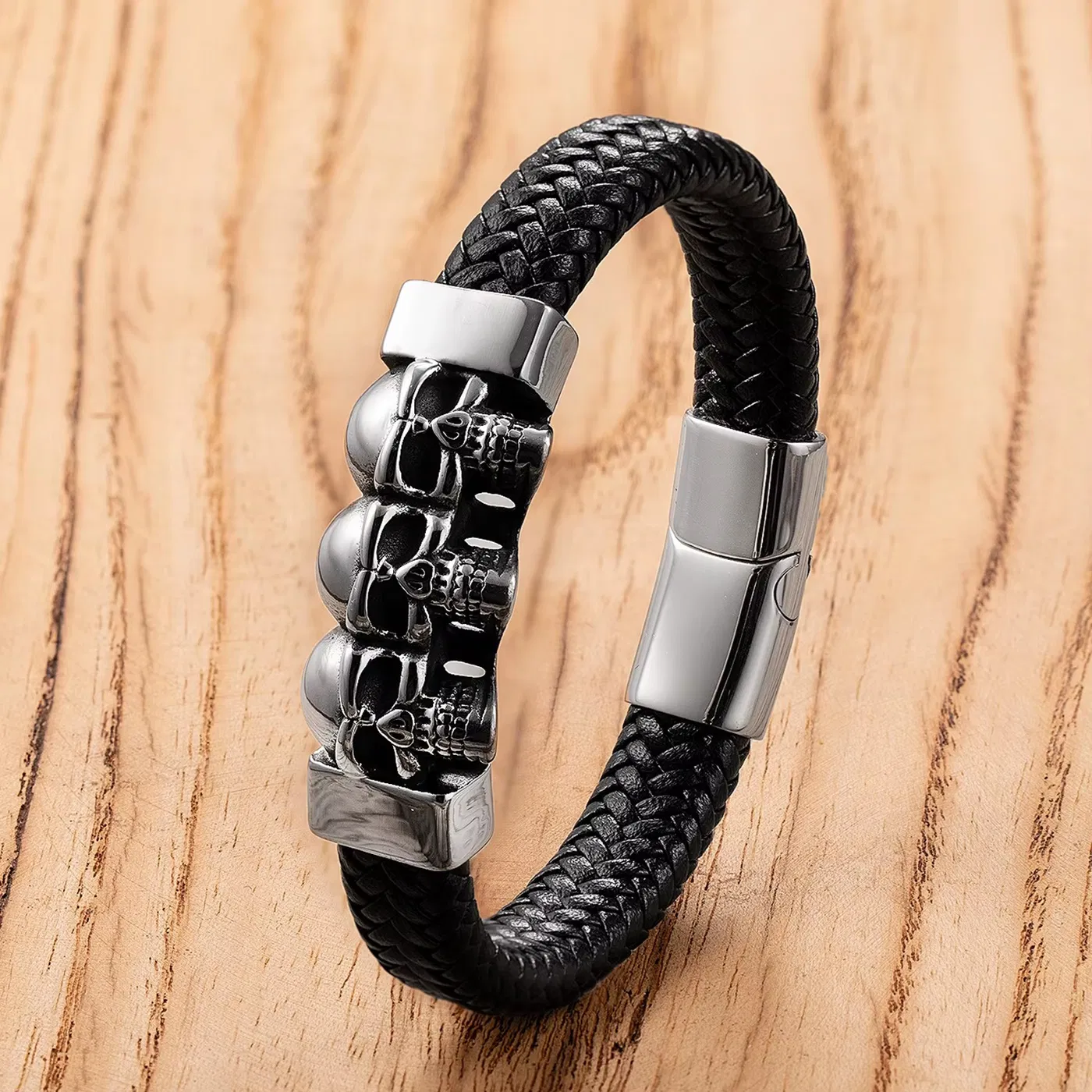 Predator Q1 Ironwoodstone – pánské náramky, černá, lebka, 21cm - Obrázek 3