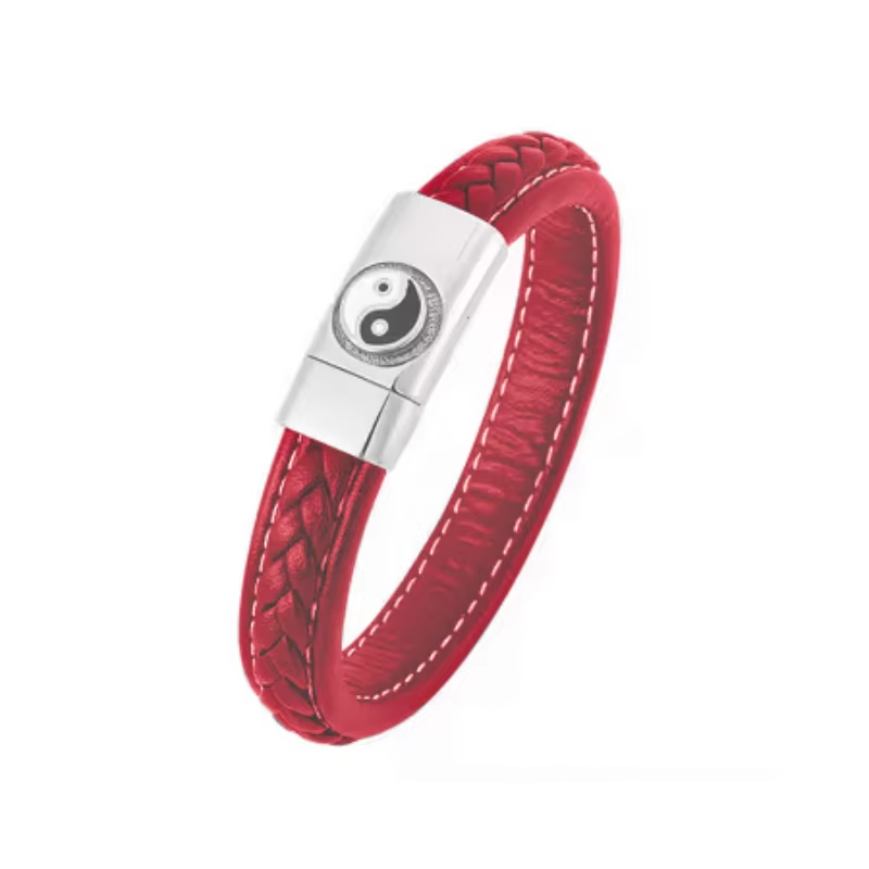 Predator Q1 Obsidian Grip – pánské náramky, červená, Yin Yang, 23cm