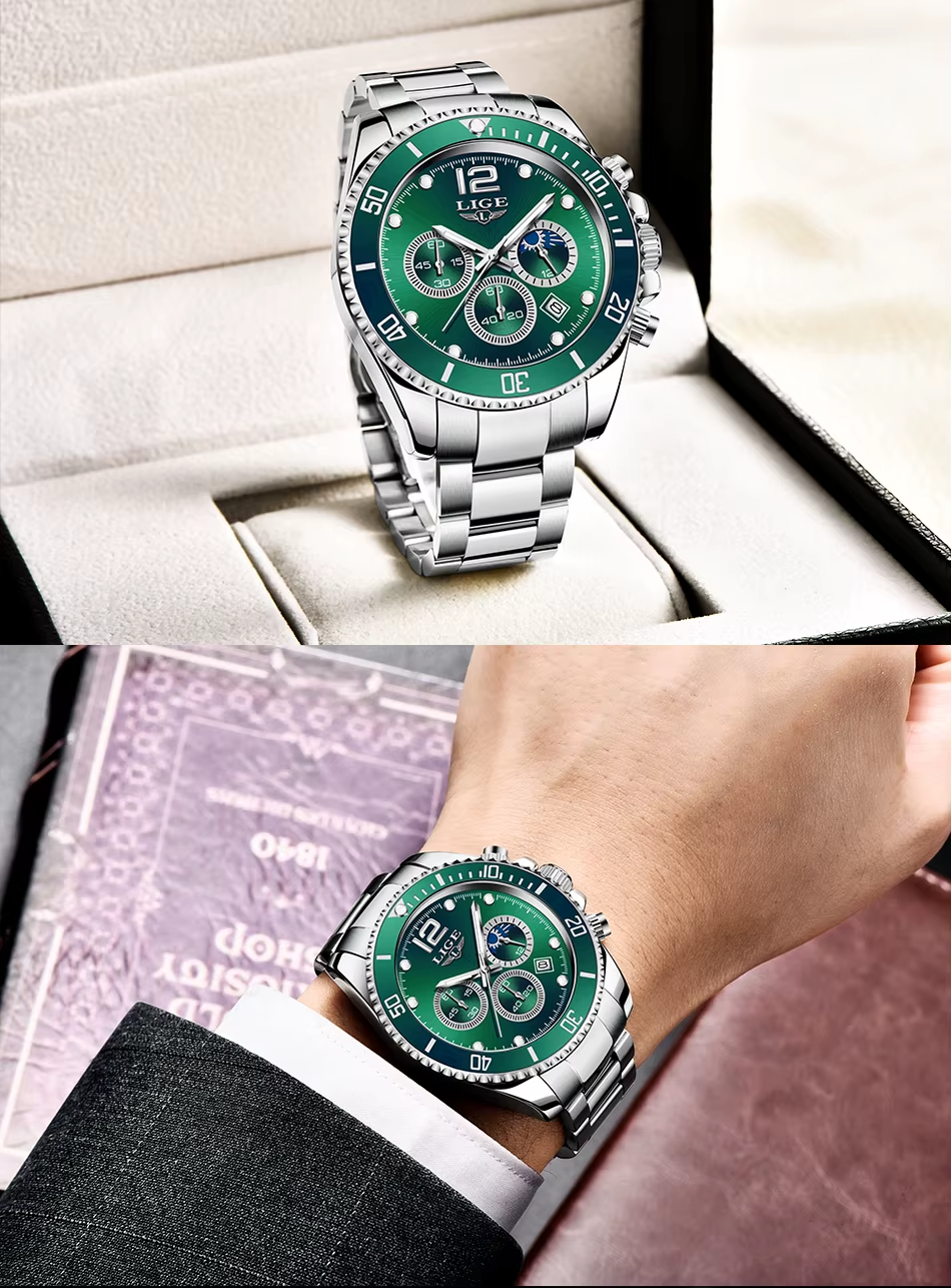 LIGE Summit – pánské hodinky, zelená - Obrázek 2