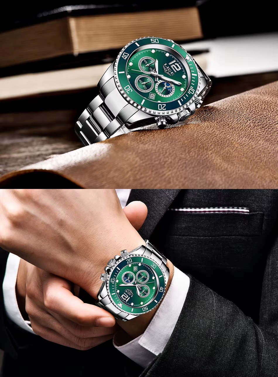 LIGE Summit – pánské hodinky, zelená - Obrázek 3