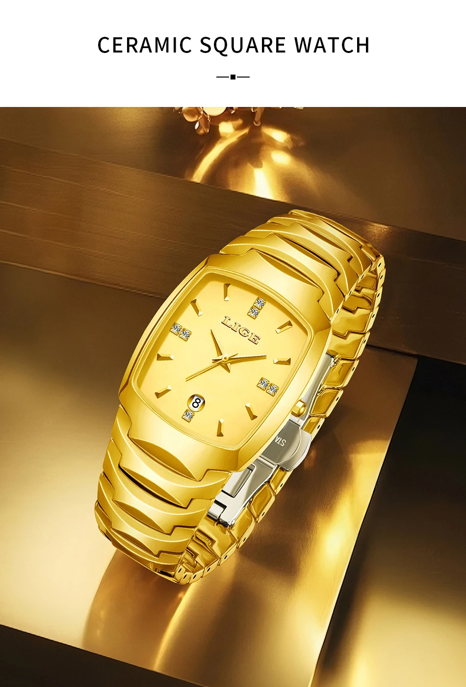 LIGE Éveil – dámské hodinky, zlatá - Obrázek 3