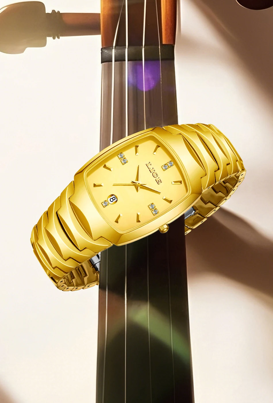 LIGE Éveil – dámské hodinky, zlatá - Obrázek 5