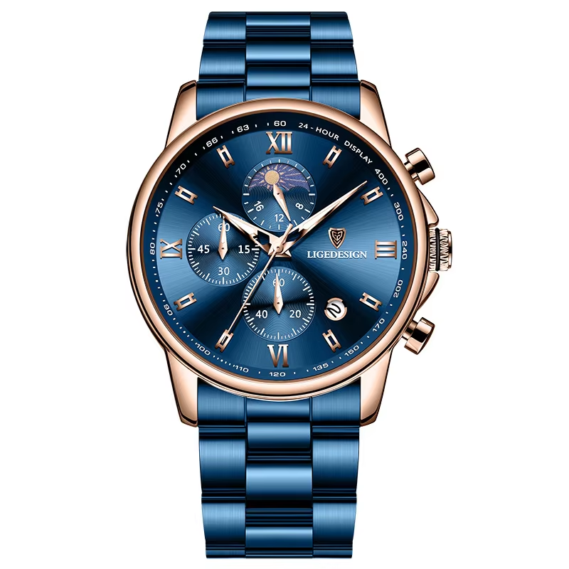 LIGE Iron Knight – pánské hodinky, modrá
