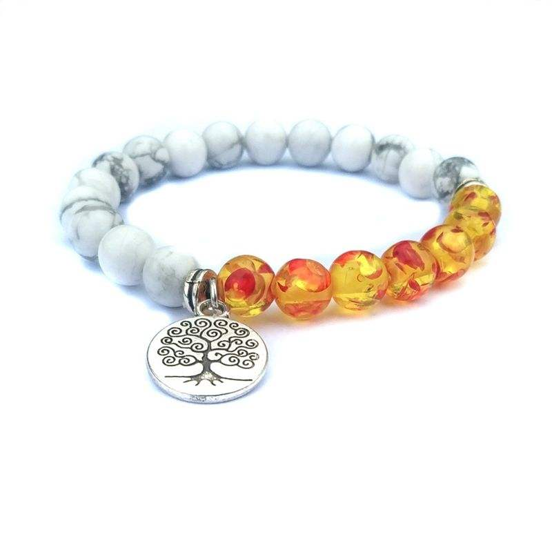 Silver Star Garnetwood – dámské náramky, Syn.Howlite - Obrázek 3