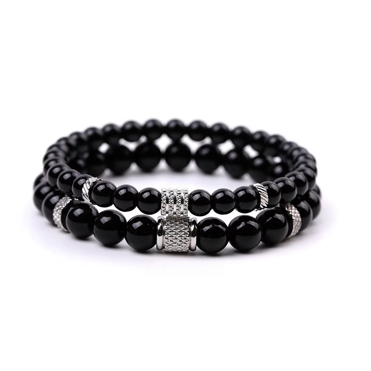 Predator Q1 Enigma – pánské náramky, černá, sada 2 kusy