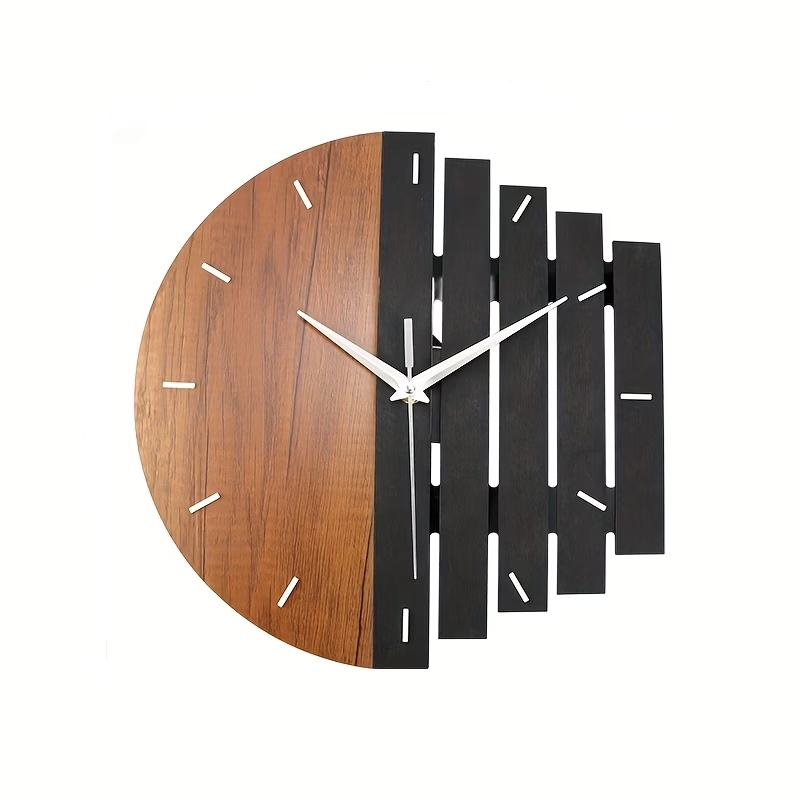 Predator Q1 - nástěnné hodiny, retro dřevěného hodinového ciferníku s texturou 30cm x 30cm