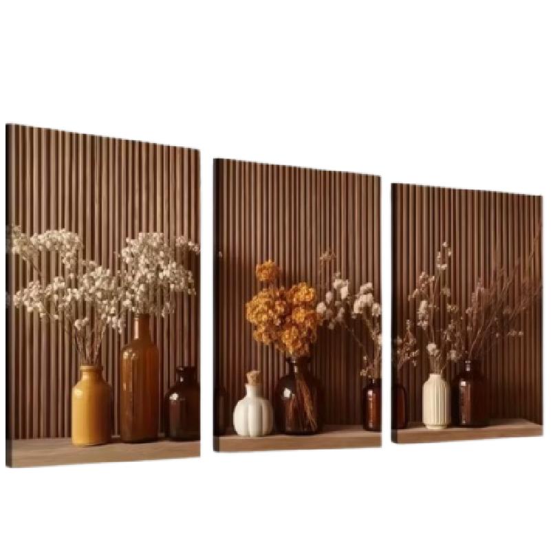 Predator Q1 - obraz SET 3 kusy, zarámované plátno s módními rostliny, 120cm x 55cm