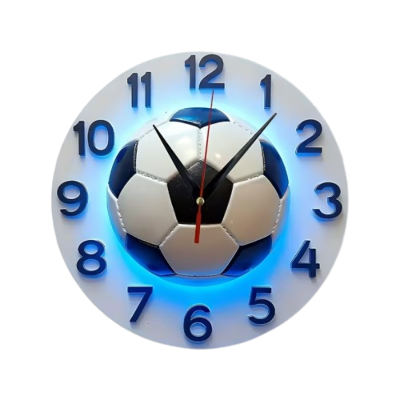 Predator Q1 - nástěnné hodiny se vzorem fotbalový míč, 30cm x 30cm